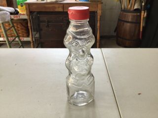 Vintage Grapette Soda Clown Bank Glass Bottle 8.  5 