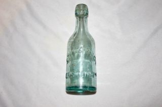Antique Blob Aqua Glass Seitz Bros Soda Bottle Easton Pa