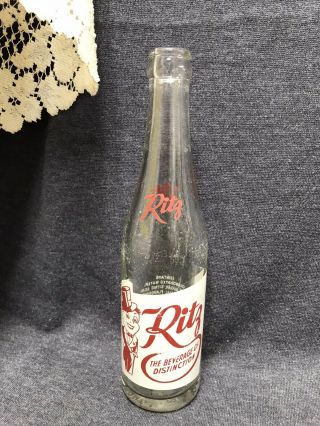 Rare Vintage Ritz 10 Oz Bottle St Louis Mo.  “the Beverage Of Distinction”