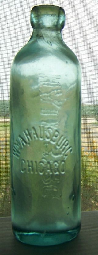 Chicago Illinois Hausburg Emb Slug Plate Hutchinson Soda Bottle Hutch Il 0272.  5