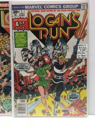 LOGANS RUN 1 - 7 (VG,  - M) 6 = 1ST SOLO THANOS STORY - 1977 Marvel Comics 2