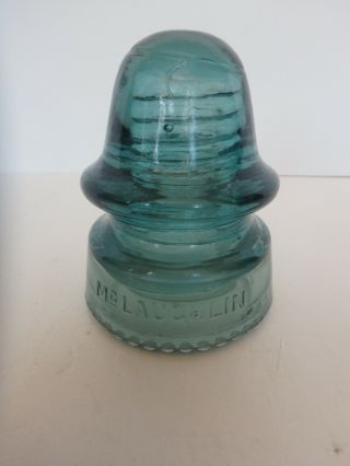 Vintage Glass Insulator Mclaughlin No 19 Light Blue Green