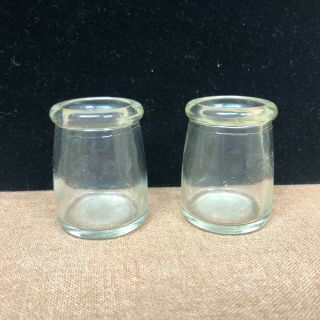 2 Vintage Individual Restaurant Table Creamers Clear Glass