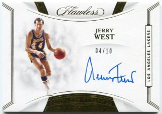 19 - 20 Panini Flawless Jerry West Autograph Flawless Finishes Gold Auto /10