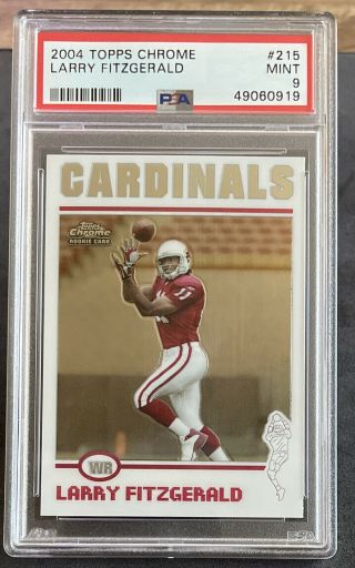 Larry Fitzgerald 2004 Topps Chrome 215 Rc Rookie Psa 9