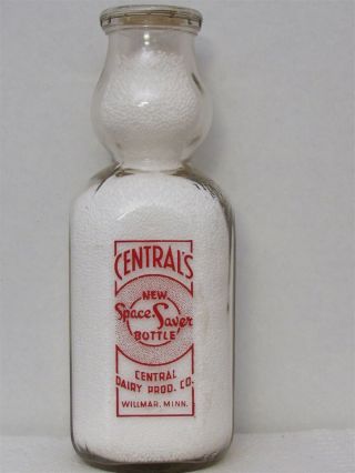 Tspqct Milk Bottle Central Dairy Products Co Dairy Willmar Mn Kandiyohi County