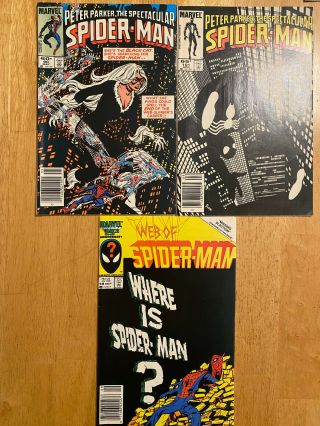 Peter Parker Spectacular Spider - Man 90 101 Vf/nm Web 18 Vf 2nd Black Suit Marvel