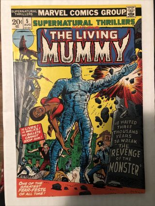 1973 Marvel Supernatural Thrillers 5 " The Living Mummy " 1st App Nm