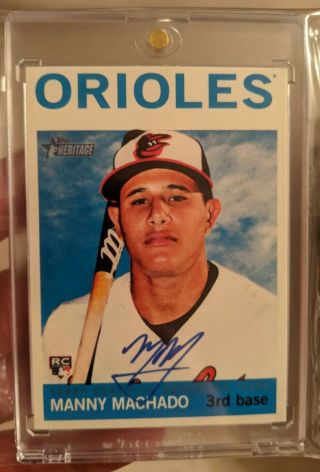 Manny Machado 2013 Topps Heritage Real One Rc Autograph Rookie Auto Padres