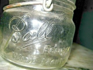 (3) Vintage BALL Eclipse Wide Mouth PINT Canning Jars with Glass Lids 2