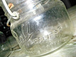 (3) Vintage BALL Eclipse Wide Mouth PINT Canning Jars with Glass Lids 3
