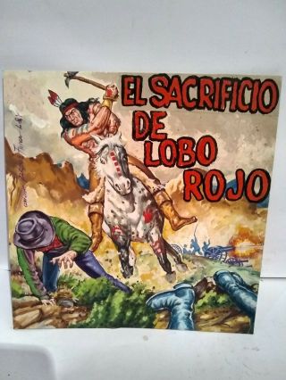 Vtg,  Red Wolf Mexican Comic Cover Art Signed By Velazquez Fraga The Sacrifice 79