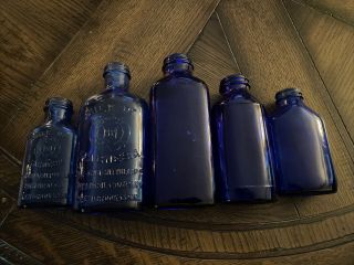Vintage Milk Of Magnesia Cobalt Blue Bottles (5)