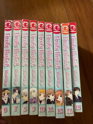 Fruits Basket Manga Volumes 6 7 8 9 10 11 12 14 18,  Tokyopop Edition,  Oop