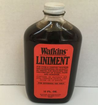 Vintage Watkins Liniment Red Label 12 Ounce Bottle Photo Movie Prop Display