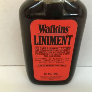 vintage watkins liniment red label 12 ounce bottle photo movie prop display 2