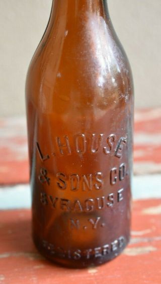 L.  HOUSE & SONS COMPANY Brown BEER Bottle SYRACUSE YORK - 2