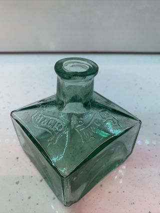 Victorian Aqua Glass M & C Ltd Ink Bottle Air Bubbles Scarce