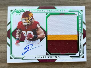 2020 Panini Chase Young National Treasures Rookie Rpa Patch On - Card Auto /99