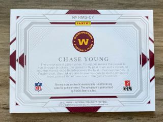 2020 Panini CHASE YOUNG National Treasures Rookie RPA Patch On - Card Auto /99 2
