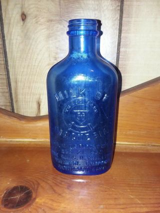Antique Bottle Phillips Milk Of Magnesia Pat.  Aug.  21,  1906 Cobalt Blue