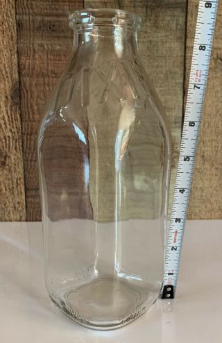 Rare Vintage Dixie Glass Milk Bottle 1 Quart Duraglas