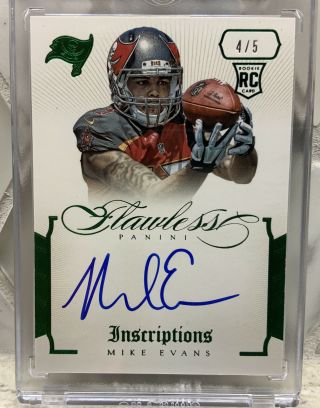 2014 Panini Flawless Mike Evans Auto Inscriptions Rc Green /5