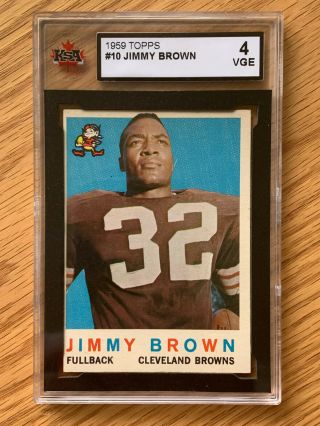 1959 Topps Football 10 Jim Jimmy Brown Cleveland Browns Hof 2nd Year Ksa 4 Vge