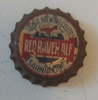 Rare (sarnia) " Red Raven Ale " Cork Beer Bottle Cap - Very Good