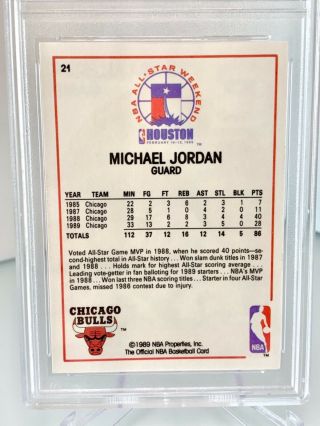 PSA 10 GEM MT Michael Jordan 89 All - Star Game MJ All Star 1989 NBA Hoops 21 CHI 6
