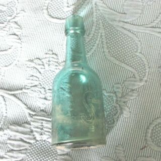 Antique Teal Blue Glass J.  A.  SEITZ Beer Bottle,  Easton,  PA 2