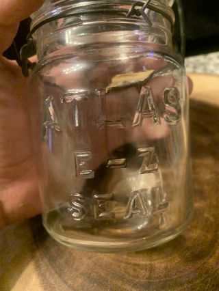 Vintage Atlas E - Z Seal Jar 5 - 1/2” Clear