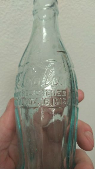 Rare Coca Cola 1915 Hobble Skirt Soda Bottle Nacogdoches,  Texas,  Tex,  Tx 3