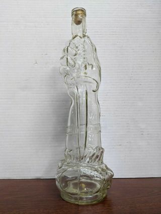 Hand Holding Dagger Clear Glass Decanter Bottle Figural 14.  75 " Made In Italy