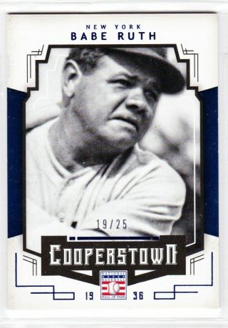 2015 Panini Cooperstown Blue 5 Babe Ruth 19/25 Yankees $25