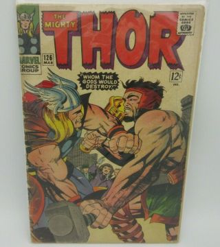 Marvel The Mighty Thor 126 (1966) 2.  0 Gd Vs Hercules,  1st Thor Issue
