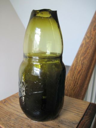 Contemporary Amber Pint Mason Fruit Jar With Blowover