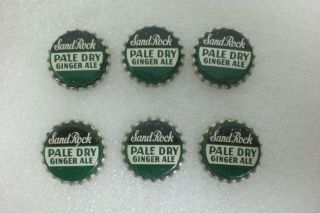 6 - Sand Rock Spring Co.  Whitewater Wi Pale Dry Ginger Ale Soda Bottle Caps