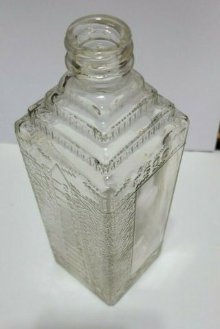 Antique Embalming Fluid Bottle Esco,  Funeral Home Poison 16oz,  Heavily Embossed