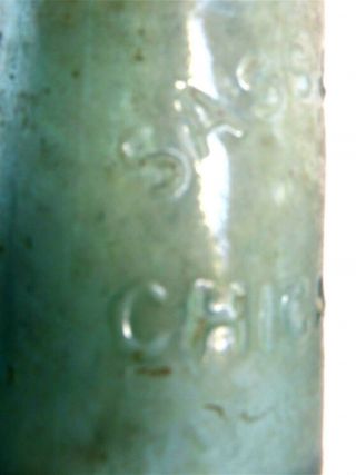 SASS & HAFNER Hutchinson Aqua Blob - Top Bottle Chicago Rare 3