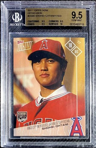 Shohei Ohtani Bgs 9.  5 2017 Topps Now International Signing Rc First Angels Card