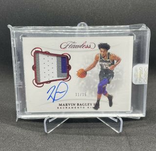 2018 - 19 Panini Flawless Marvin Bagley Rpa Rc Patch Auto /15
