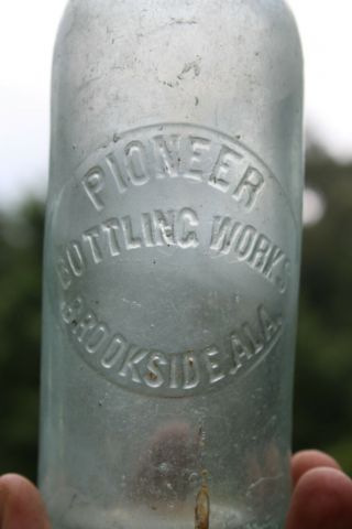 Brookside Alabama Pioneer Bottling Embossed Hutchinson Bottle Hutch Ala Al