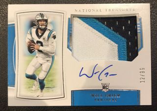 2019 National Treasures 12/99 Will Grier Rookie Patch Auto Autograph True Rpa