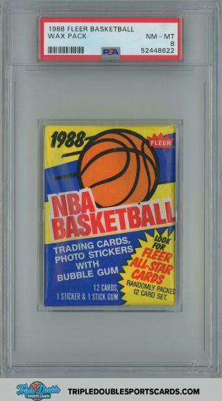 1988 Fleer Basketball Wax Pack Psa 8 Nm -.  Fresh From Pictured Box/case.