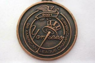 Ny Yankees 38 American League Championships 2001 Bronze Keychain Medallion