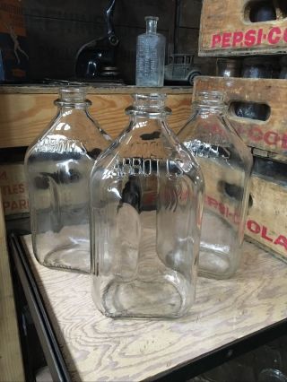 3 Vintage Half Gallon Milk Bottle Abbotts Dairy Philadelphia Pennsylvania Abbott