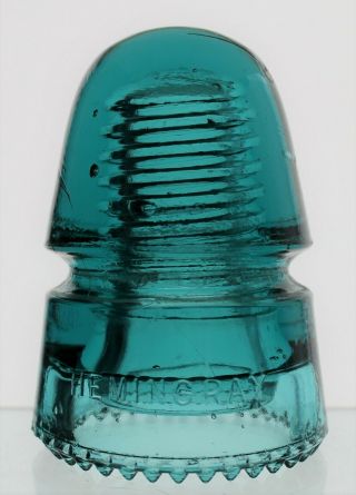 Blue Aqua Cd 145 Hemingray Double Petticoat W/drip Points Glass Insulator