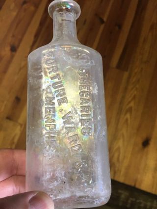 Early Memphis,  Tenn Pharmacy Bottle - Fortune Ward Apothecaries - Large Size