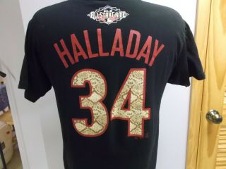 Roy Halladay 2011 All Star Game Jersey T - Shirt Medium Majestic Mlb Hall Of Fame